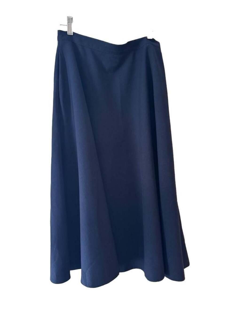 FIGL Navy Blue Flared Midi Skirt